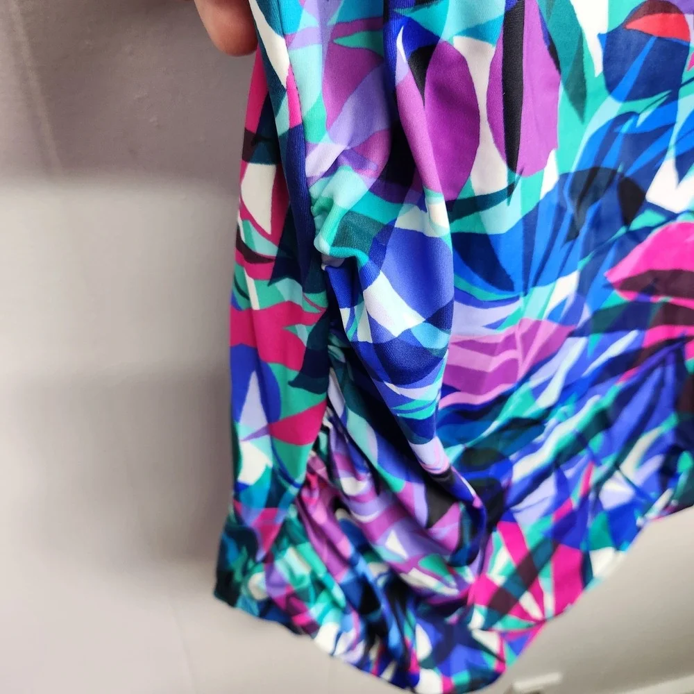 Swim Solutions Off The Shoulder Tummy‎ Control One Piece Swimsuit 18 ymy2823 - Picture 4 of 9